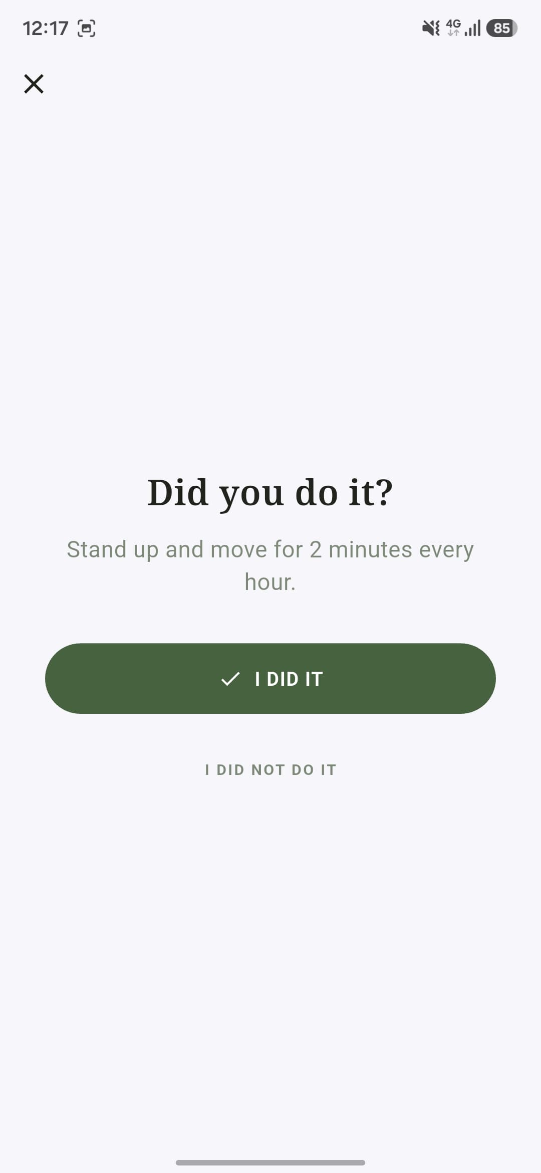 Check-in screen in the Become app, asking whether today's promise was kept